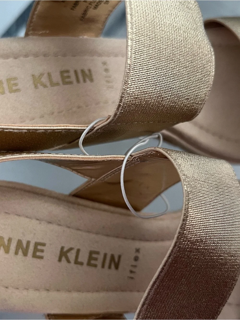 Anne Klein Metallic Gold Espadrille Wedge Sandals